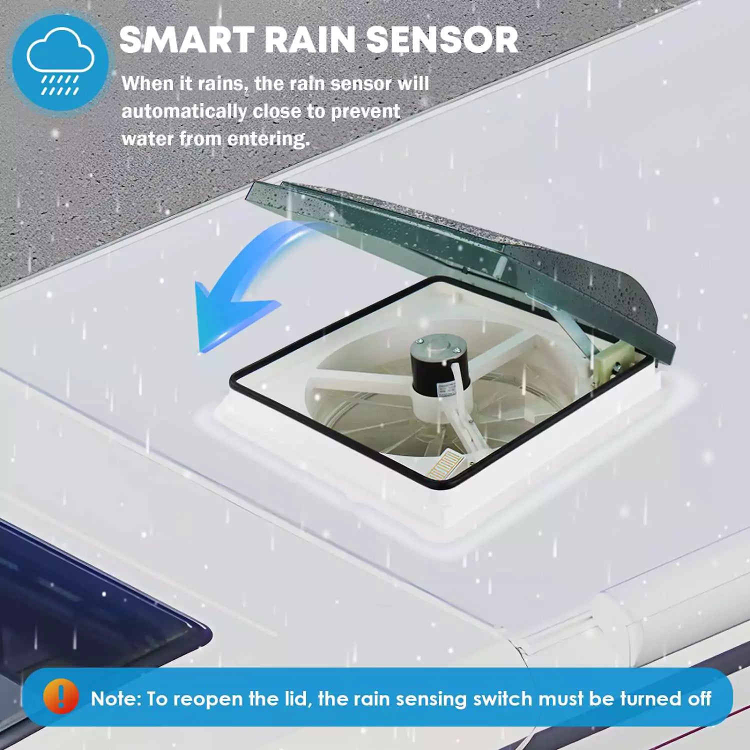 12 volt fan for RV smart rain sensor