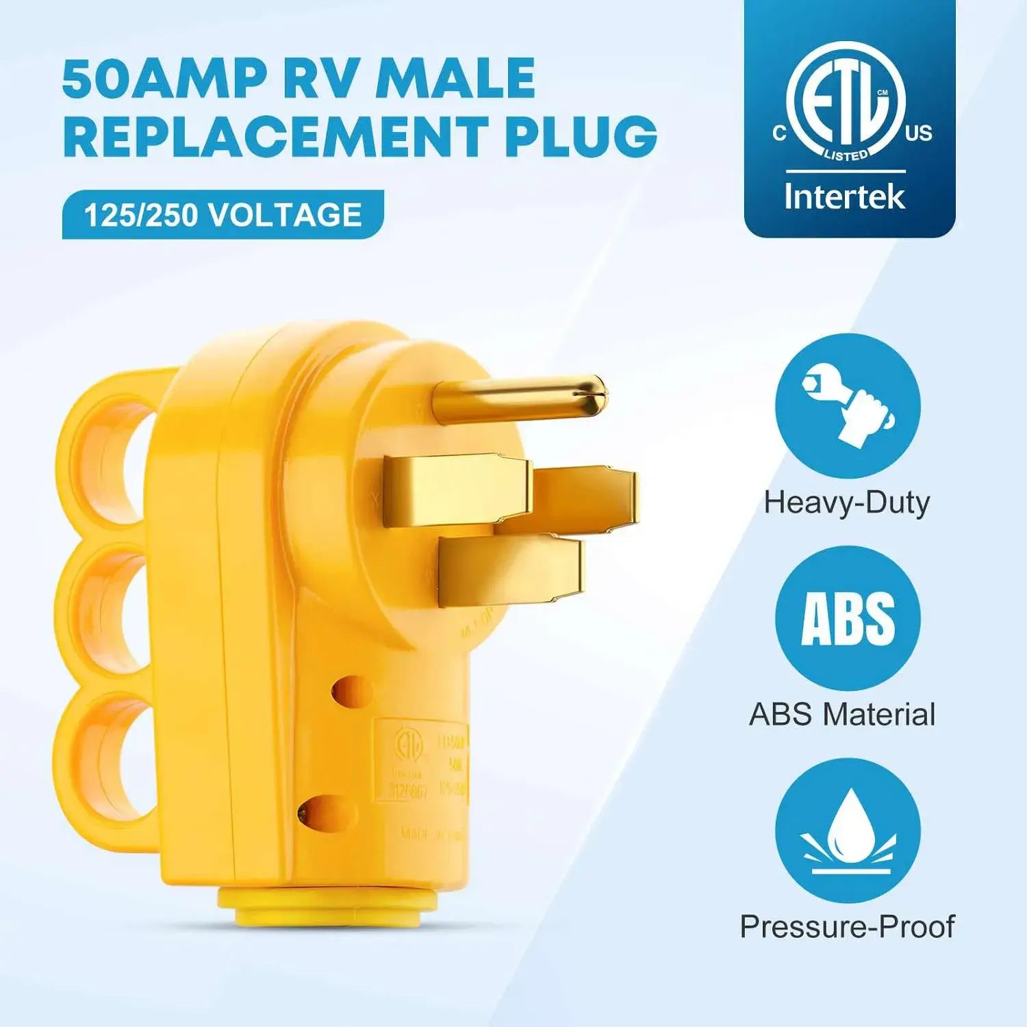 125-250V 50A RV male replacement plug