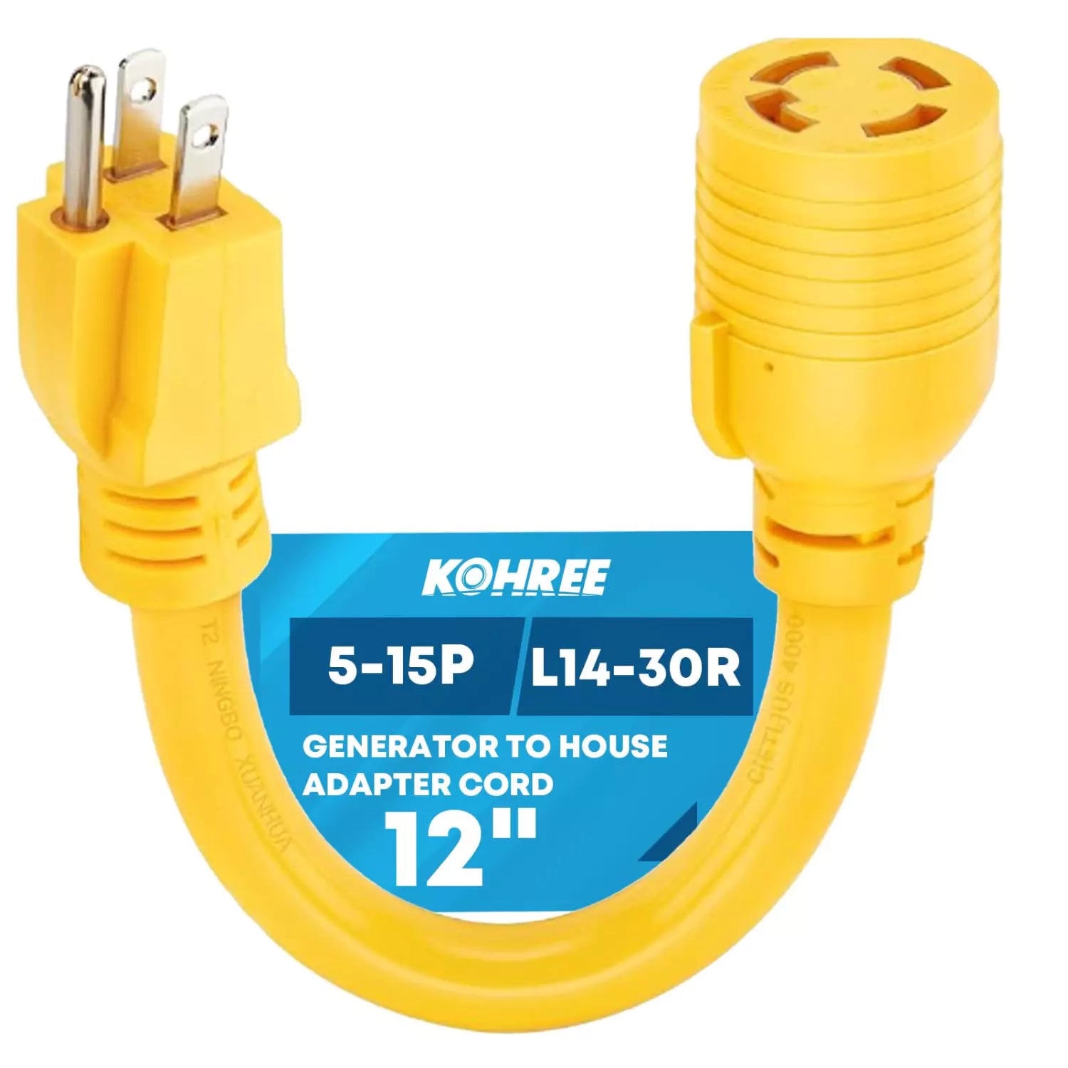 Kohree 5-15P to L14-30R generator cord