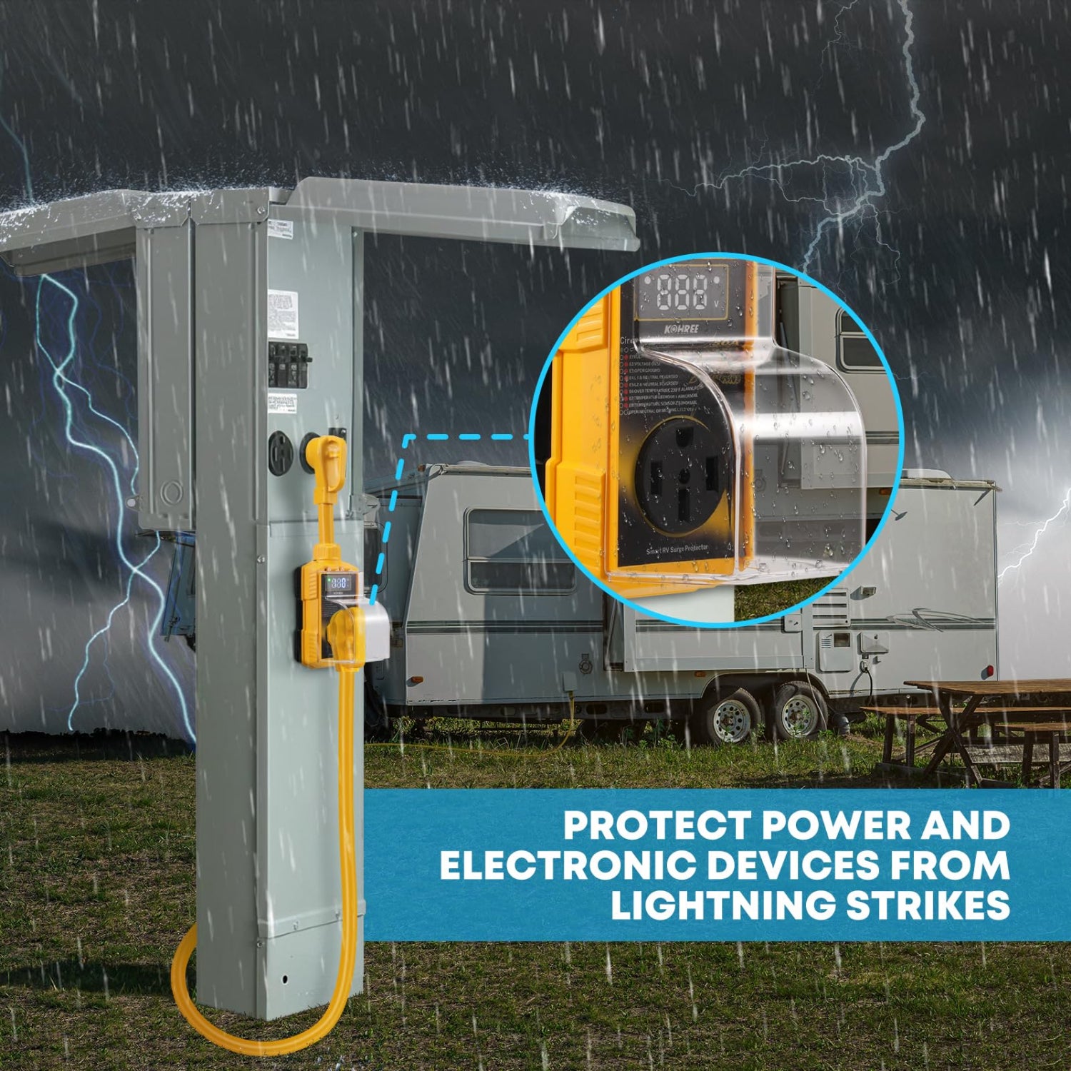 Protect power and electronic devices from lightning strikes