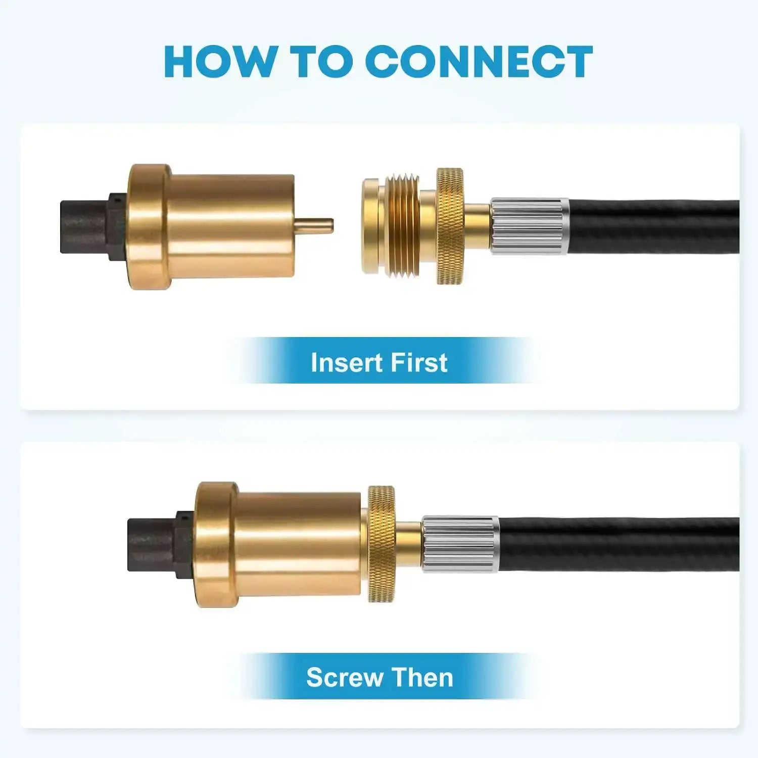 6 feet hose propane connecting instruction