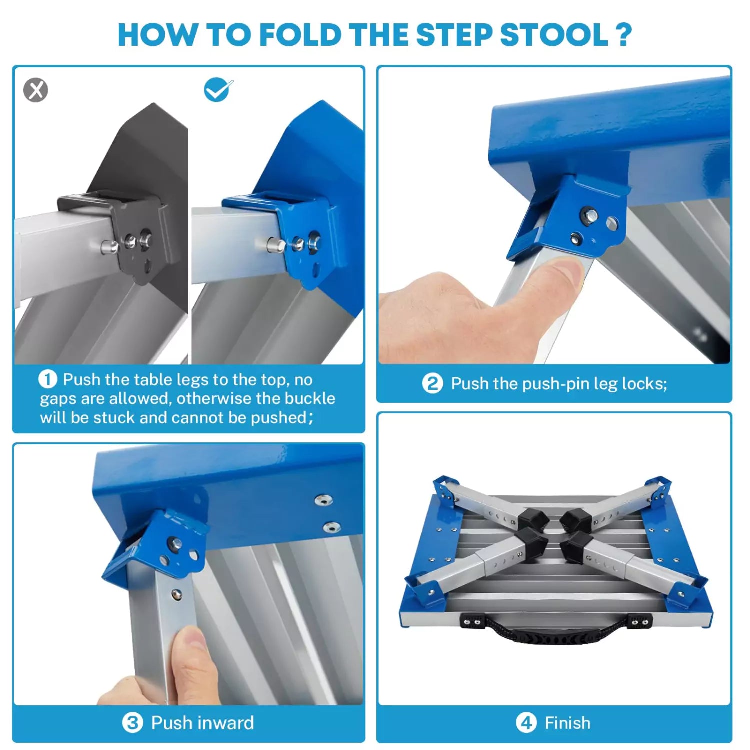 Adjustable RV step stool installation