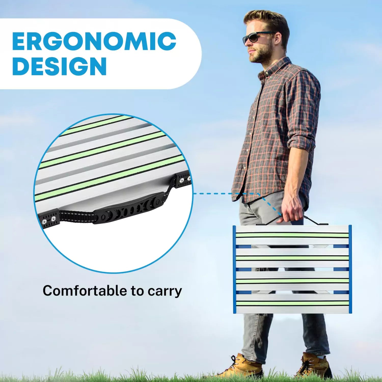 Ergonomic design for adjustable step stool for RV