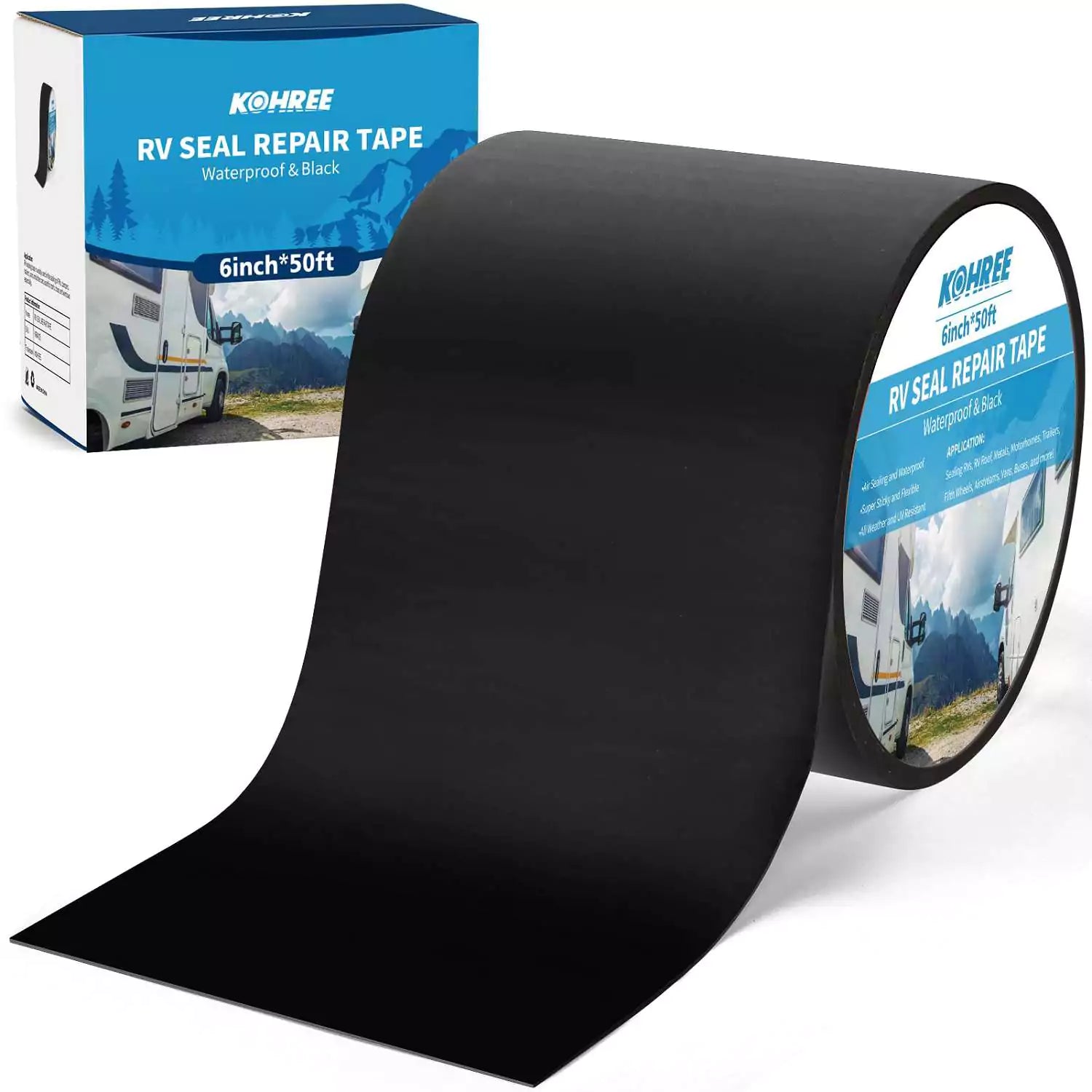 Kohree black butyl sealant tape 6 in 50 ft