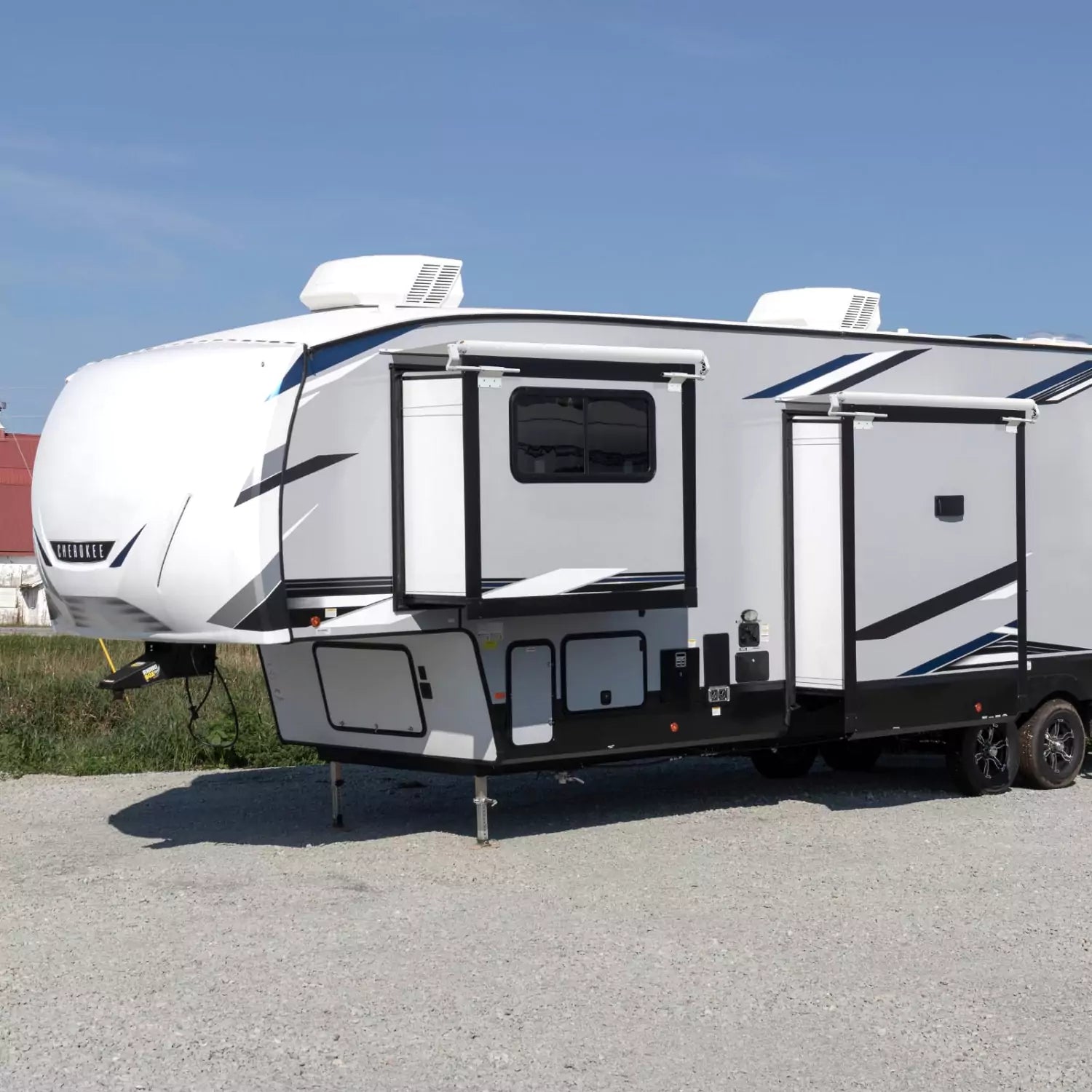 Camper awning slide out