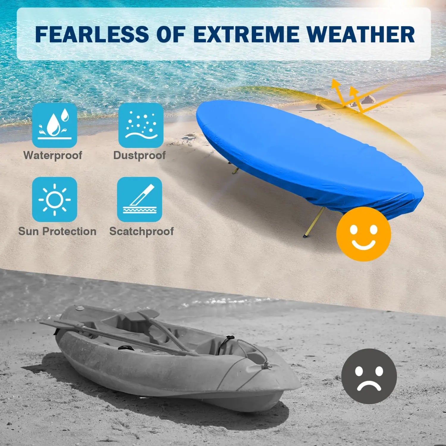 Fearless of extrame weather canoe cover