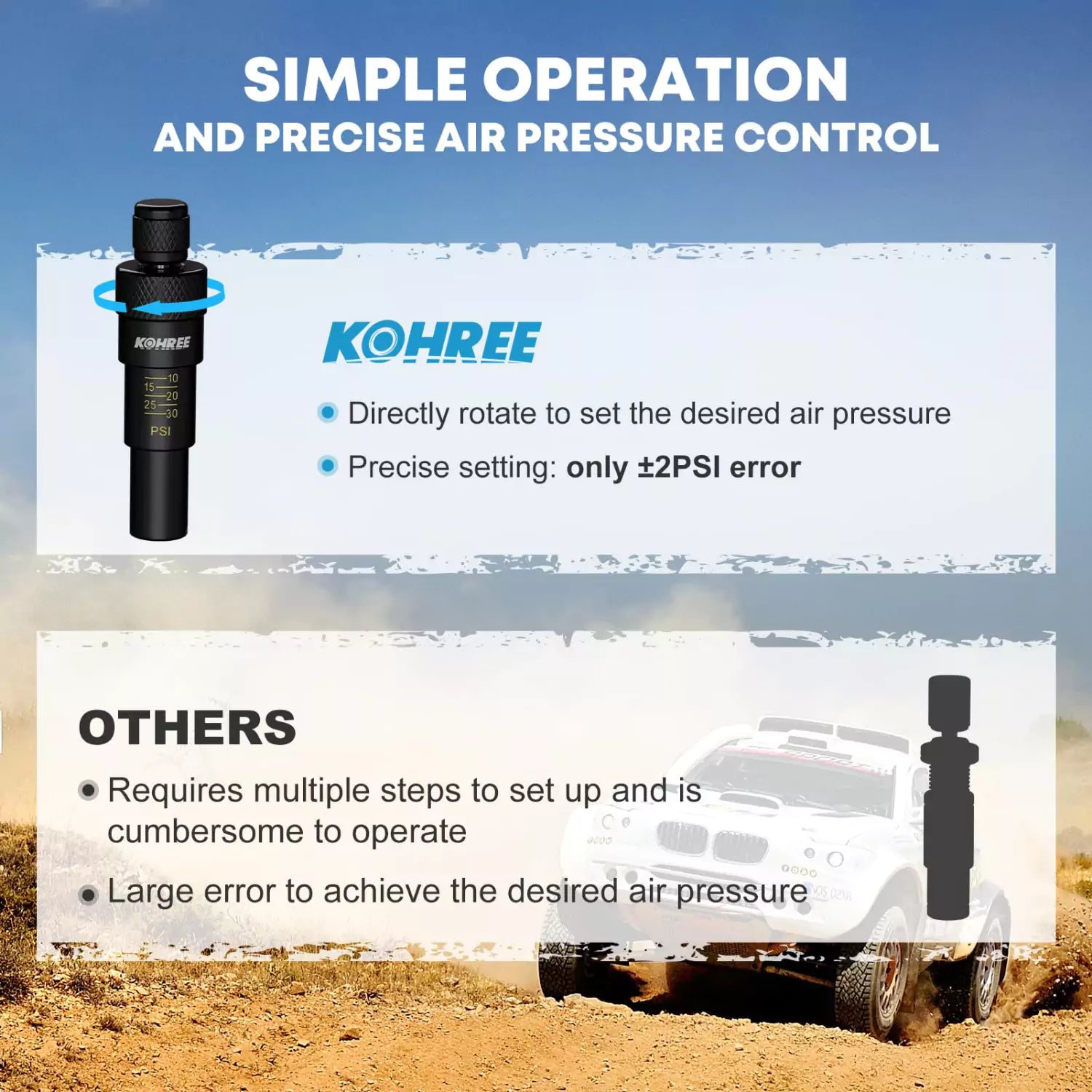 Simple operation and precise air pressure control deflator tire