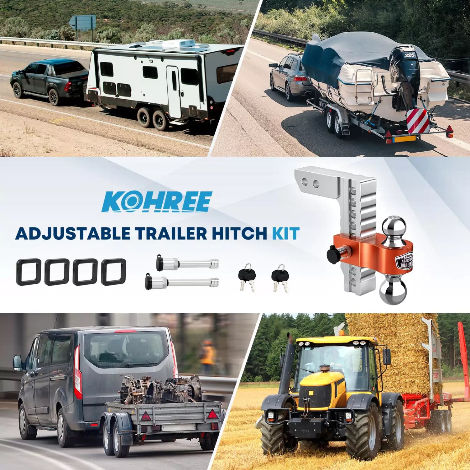 Kohree adjustable trailer hitch kit 8 inch application