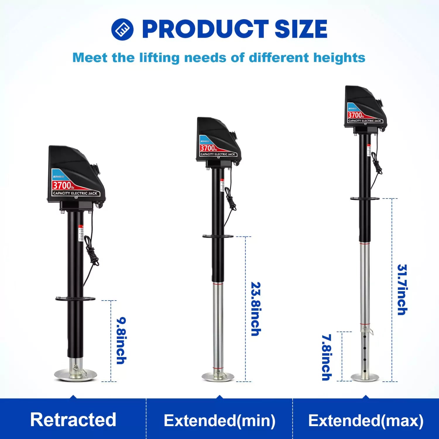 Kohree electric tongue jack size