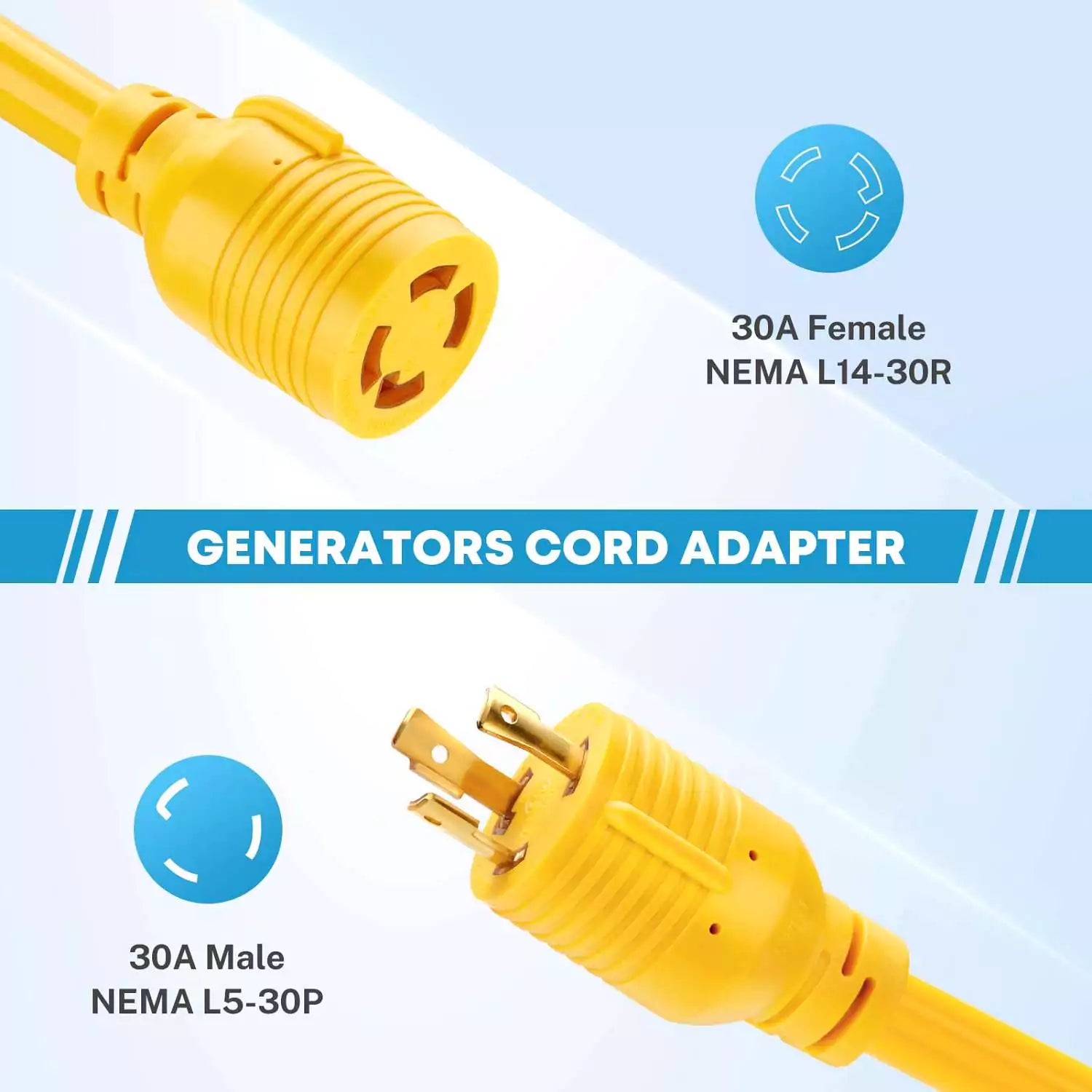 30a female NEMA L14-30R generators cord adapter