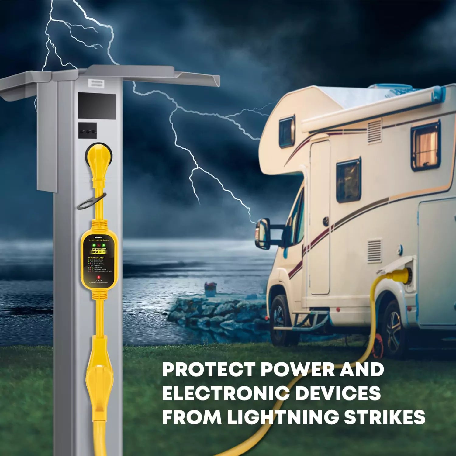 30 to 50 amp adapter protect power and electronic devices from lightning strikes