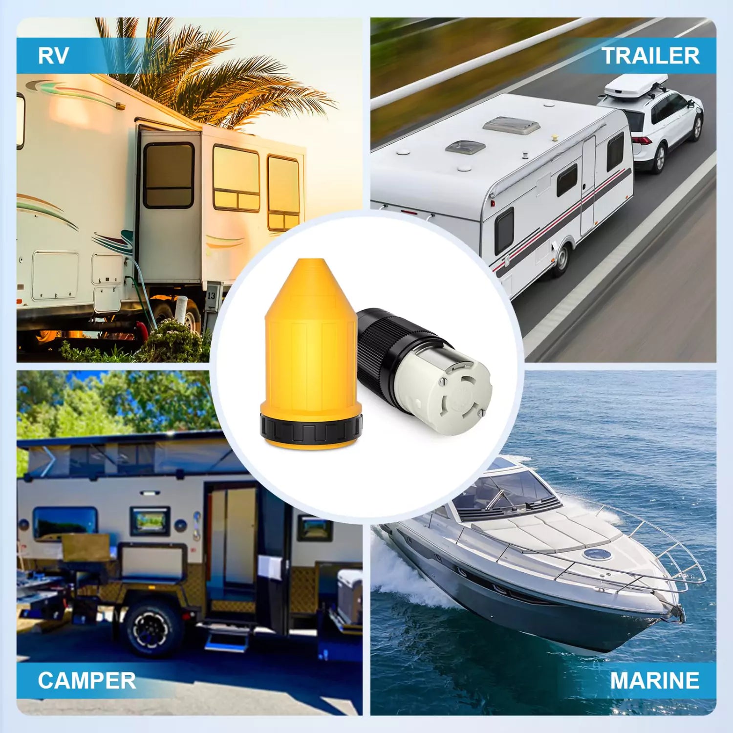 Motorhome 50 amp shore power plug application