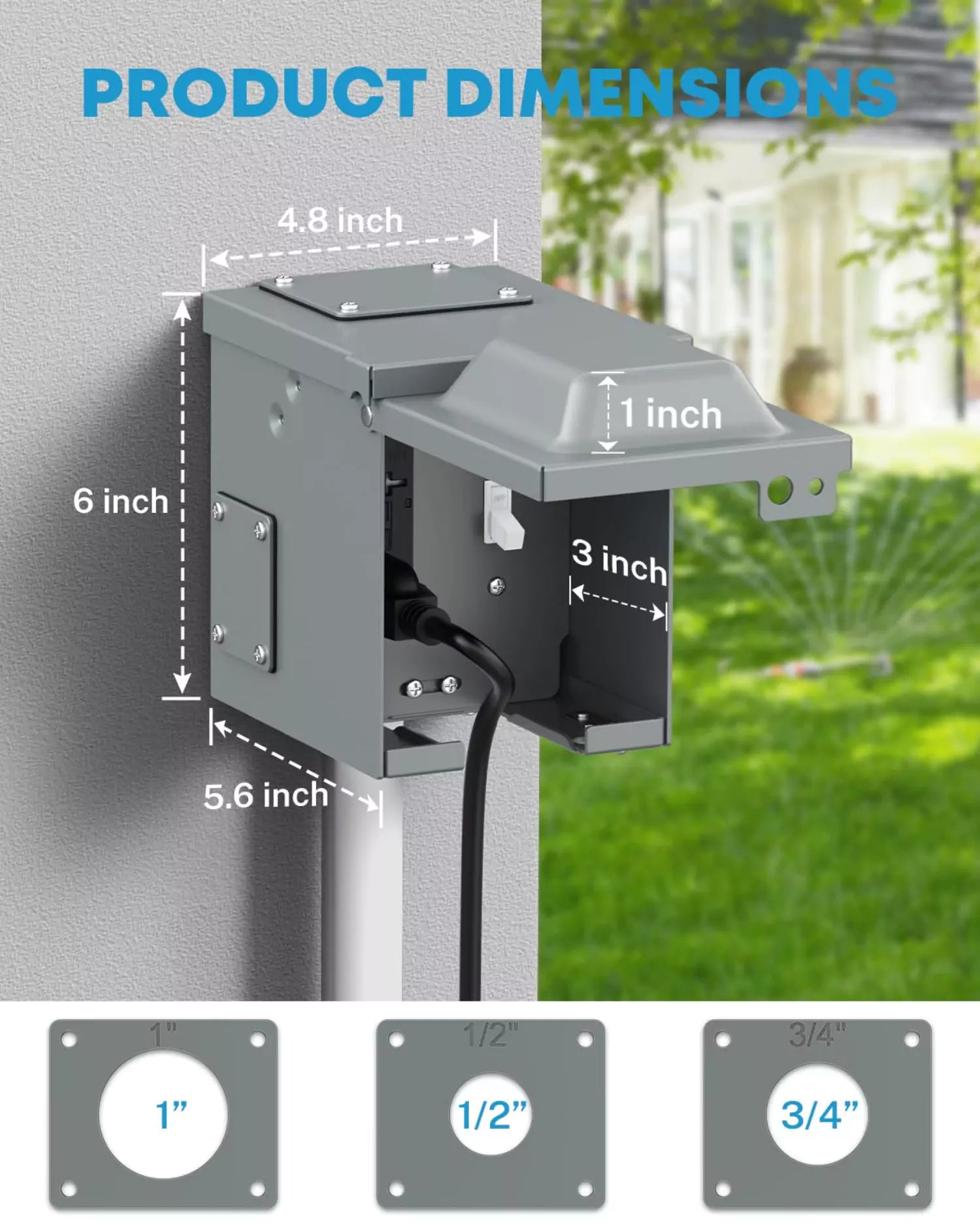 Kohree outdoor outlet box dimensions