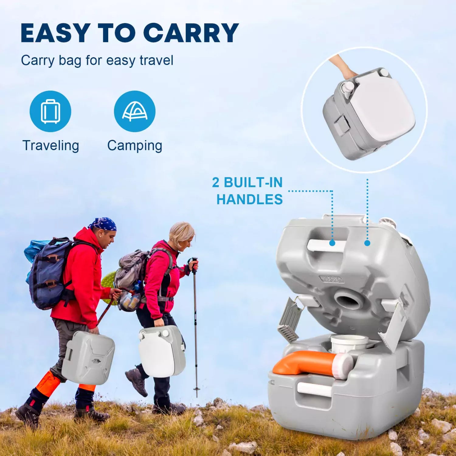 Kohree portable camping toilet 58 gal