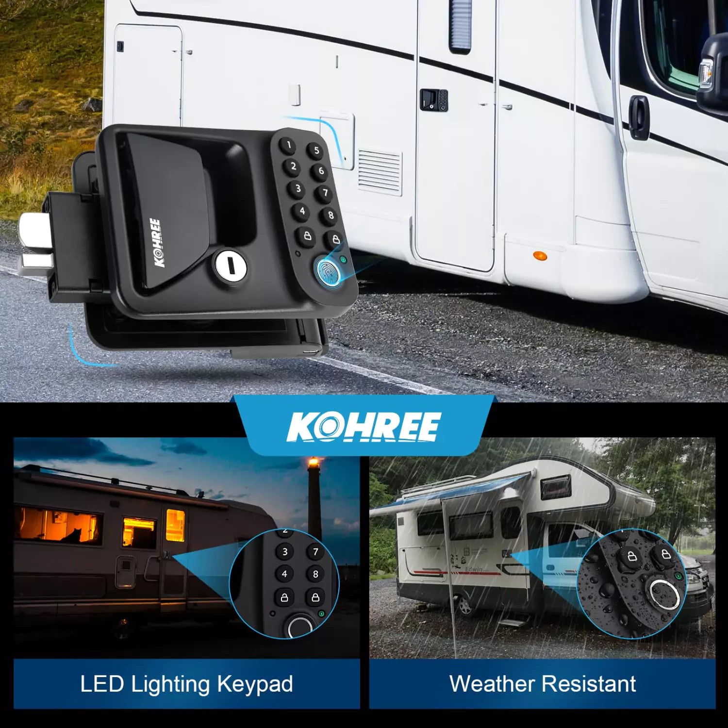 RV keyless door handle