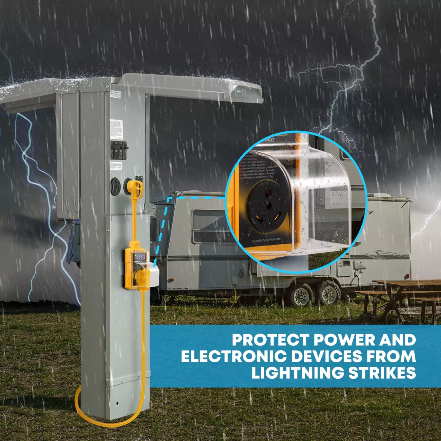 Protect power and electronic devicec from lightning strikes