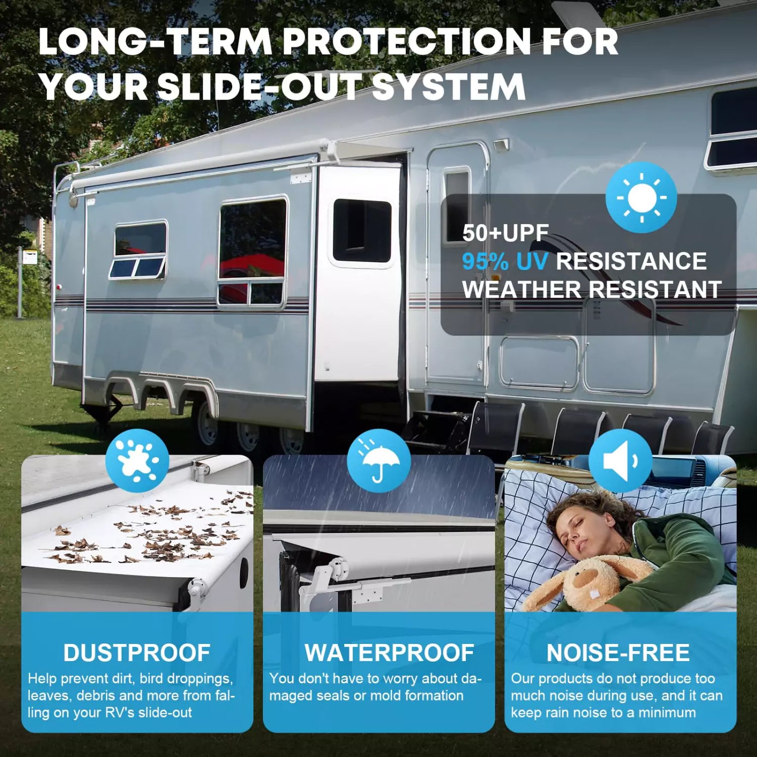 Features of RV slide out cover