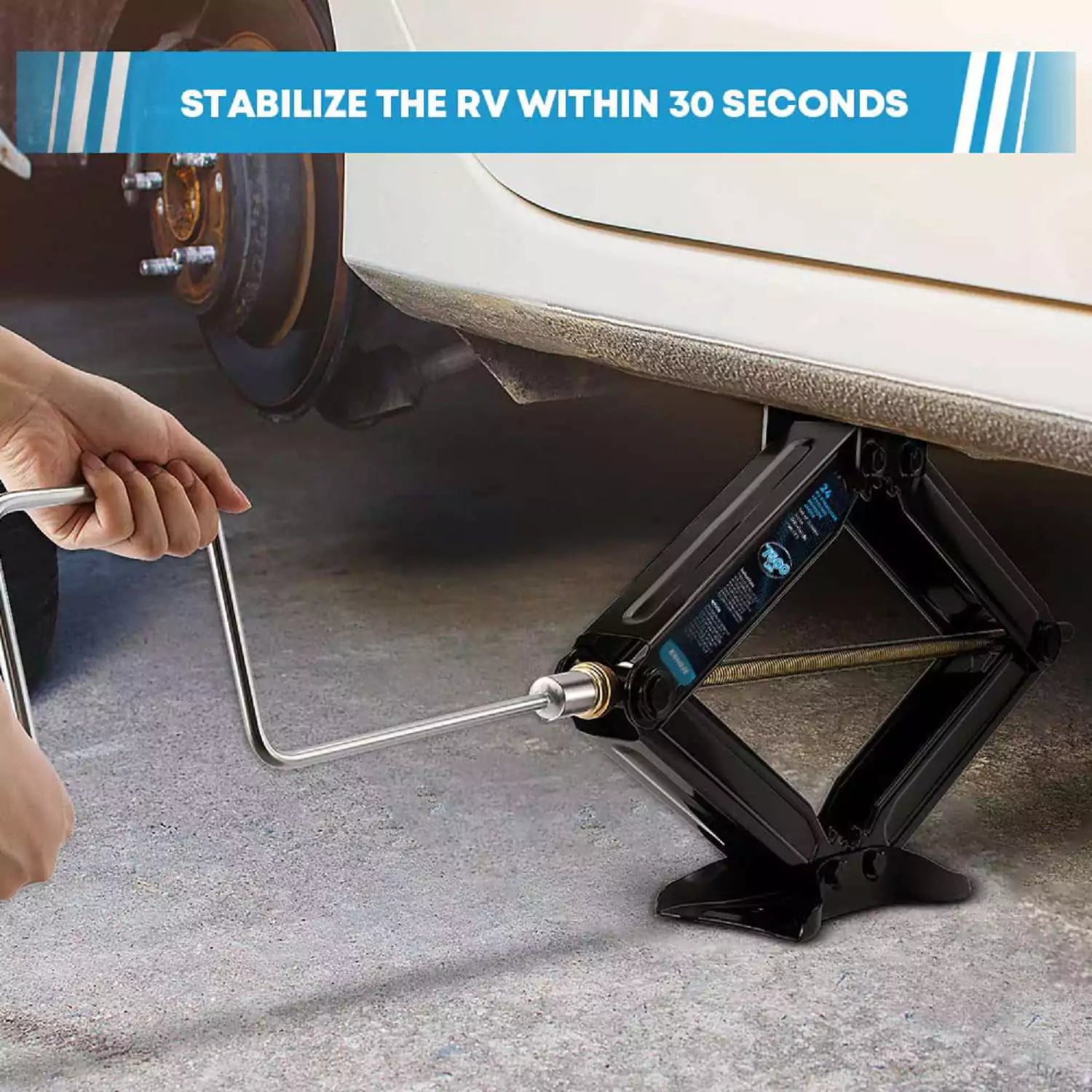 Stabilize the RV within 30 seconds with RV trailer stabilizer jacks
