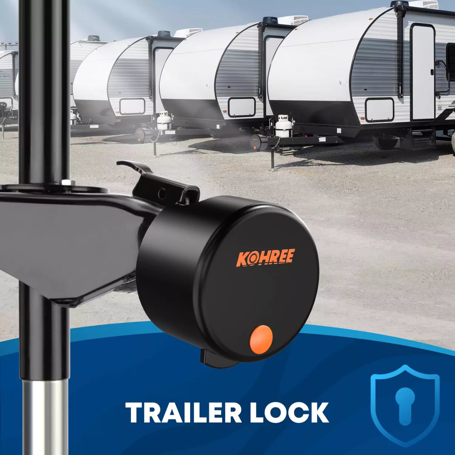 Kohree black trailer coupler lock