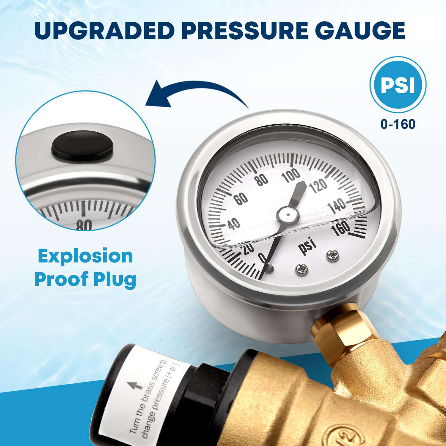 Upgraded water pressure regulator valve